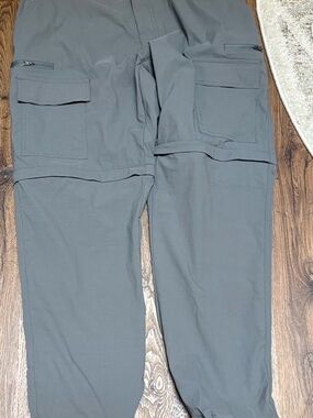 Men's unisex Cargo Pants convertible with Multiple Utility Pockets Gray